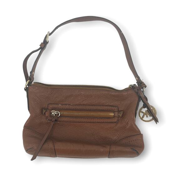 Y2k Vintage MICHAEL Michael Kors Brown Pebbled Leather Shoulder Bag - Picture 1 of 7